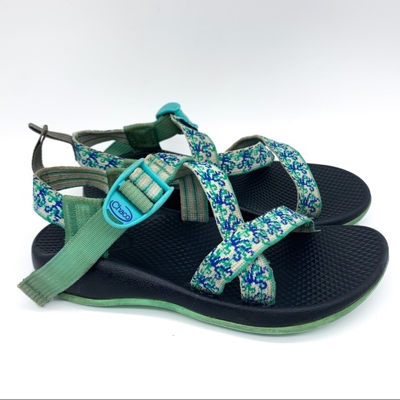 Chaco Other - Chaco Green Blue Floral Octopus Sandals, Child’s 3